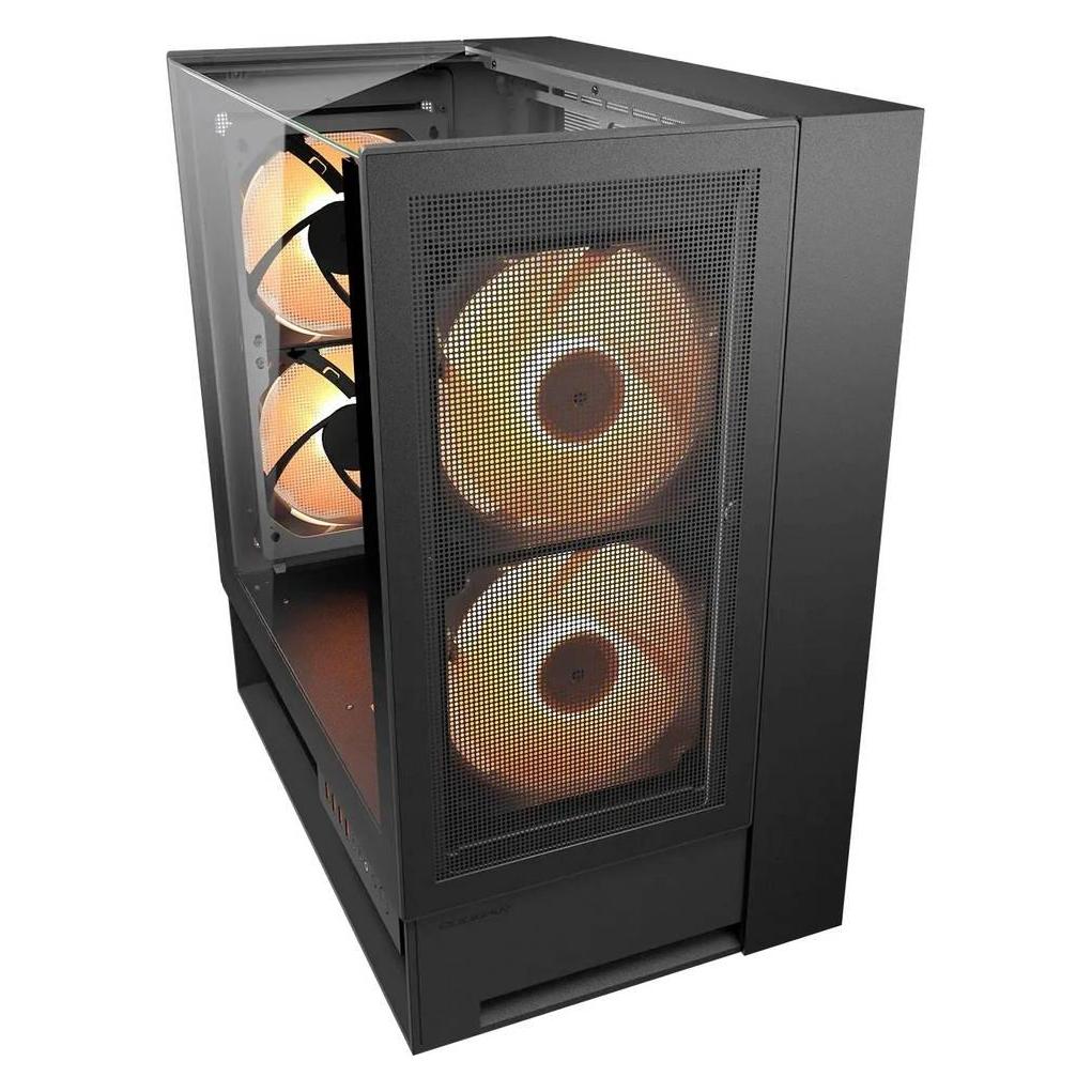 Cougar Gehäuse Midi-Tower OmnyX, ARGB, Schwarz (ATX, mATX, Mini-ITX) (CGR-2WA3B-RGB)