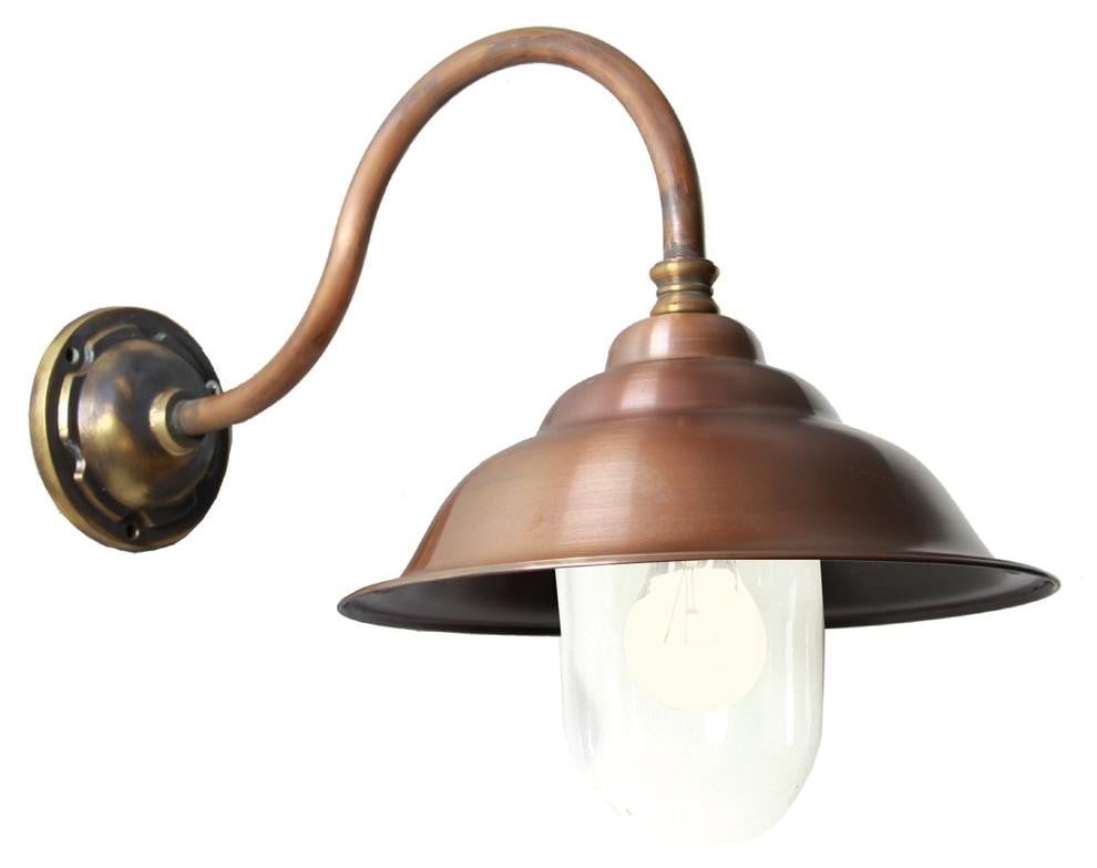 KS Verlichting Savoye II recht landelijke wandlamp - Brons/Transparant