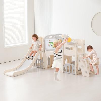 Kodotan sofa 12 in 1 Indoor/Outdoor Playset for Toddlers 1-3- Slide Combo, Durable Climber Basketball Hoop Ball Toddler Playset