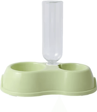 Inspire Curations DuoFlow Automatic Feeding & Drinking Pet Bowl green