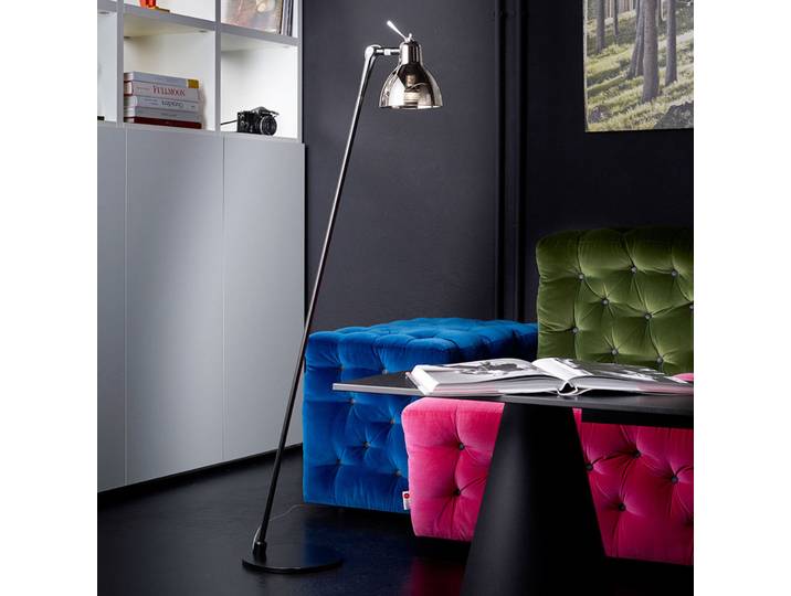 Lampe sur pied Luxy Glam F0, noir/fumé, transparent - Rotaliana Luxy F0 Glam - Salon / séjour - Design - Métal - À ampoule unique
