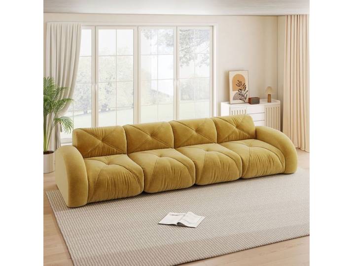 Canapé modulable - SOGEU - sans armature - 4 places - tissu chenille - antidérapant