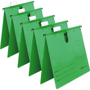 Herlitz Hängehefter 5874987, UniReg easy orga, A4, kaufmännische Heftung, grün, Karton, 5 Stück