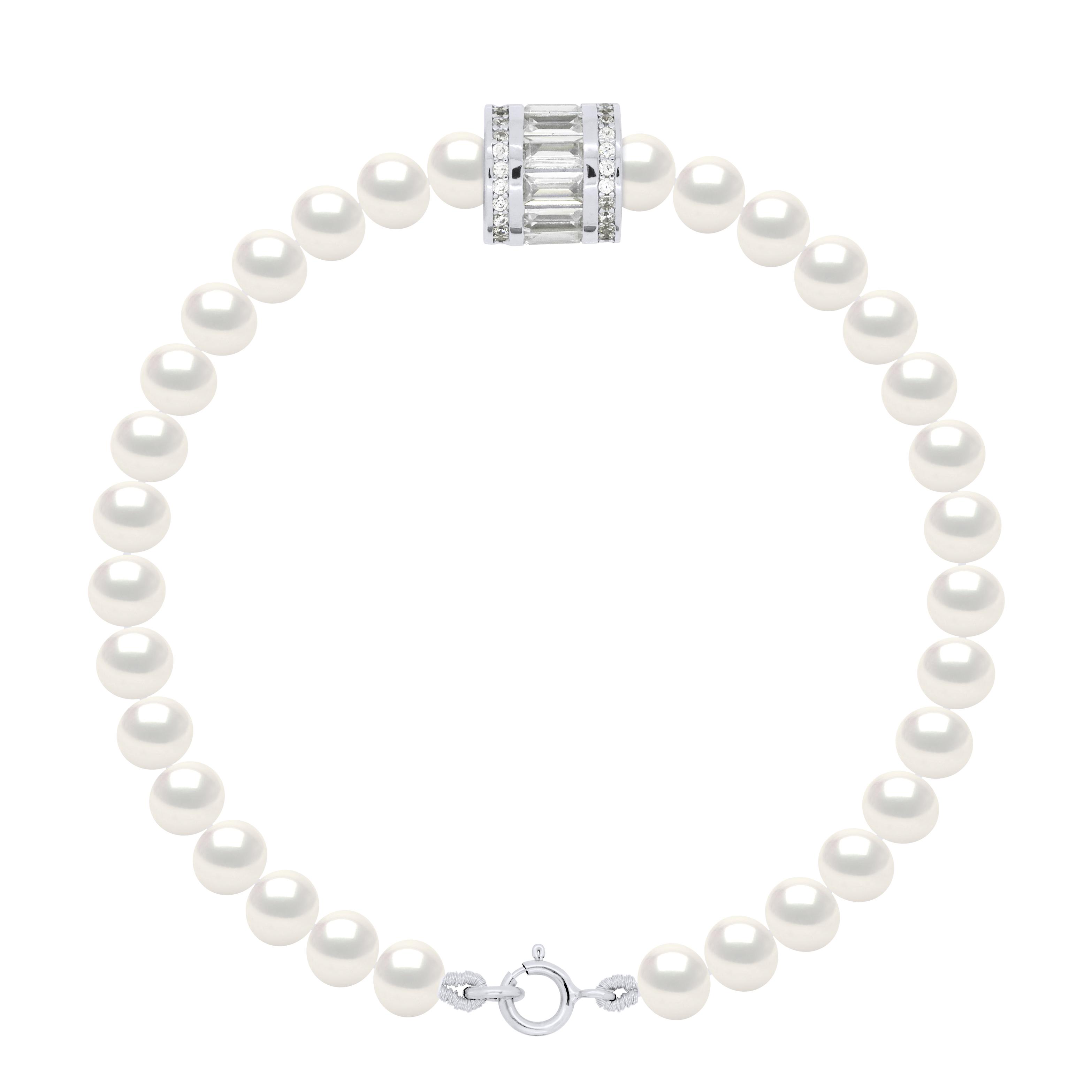 Armbandreihe aus echten Süßwasser-Zuchtperlen, halbrund, 5–6 mm