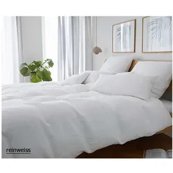 Elegante Bettwäsche Pure - 135x200 cm + 40x80 cm	reinweiss