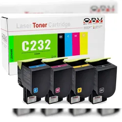 OBV Toner 4er Set kompatibel zu Lexmark C2425dw - Ersetzt C2320K0/C0/M0/Y0 - BK / CMY je 1.000 Seiten