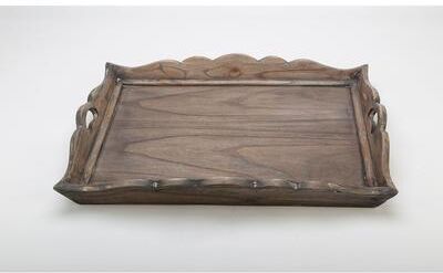 Orchard Creek Designs Kadence Wood Scalloped Edge 3-Piece Serving Tray Set