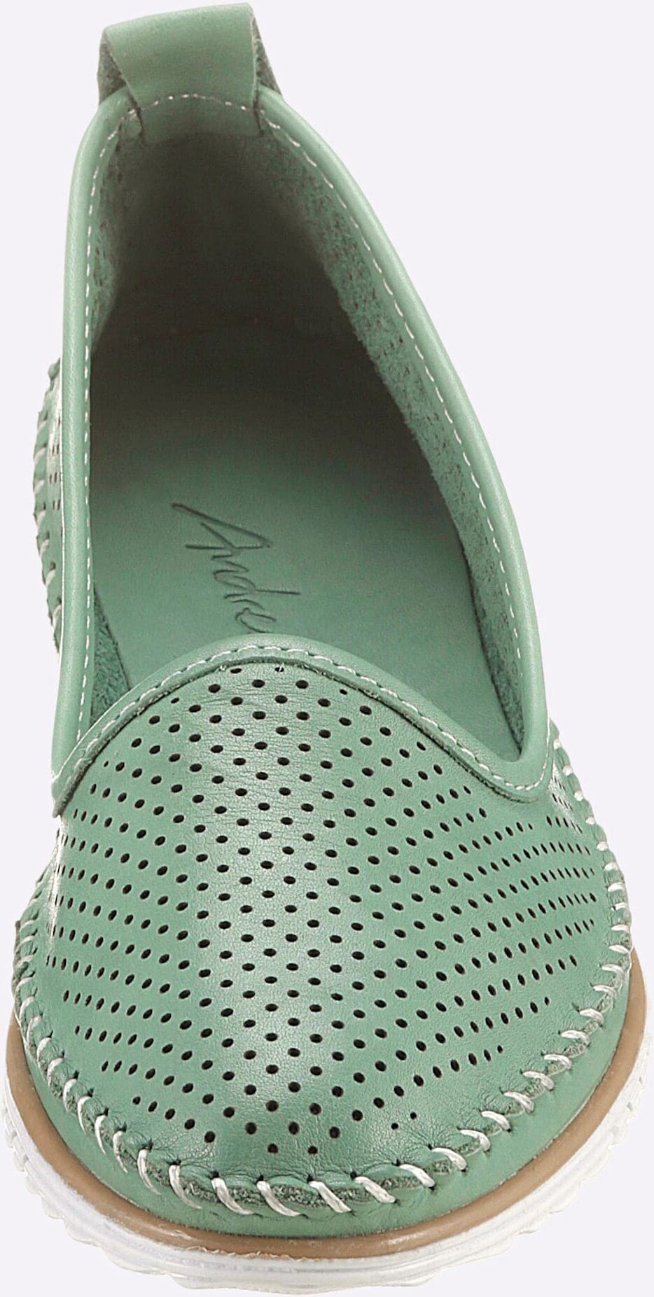 Slipper, Damen, Gr. 39, grün (mint), Leder, Schuhe Slipper mint 39
