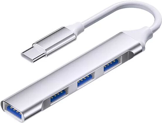 INF Typ-C 4-Port Smart Hub - USB 2.0-Erweiterungsadapter Silber
