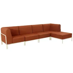 Oviala Business Modulares niedriges Gartenmöbel-Set mit einfarbiges Muster 5Plätze Rot Oviala 288 x 80 x 78 cm