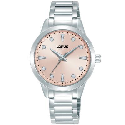 Quarzuhr LORUS "Classic Quarz", rosa (silberfarben, rosé, rosé), Armbanduhren, Damen, silberfarben, Quarzuhr, Armbanduhr, Damenuhr, Edelstahlarmband, analog
