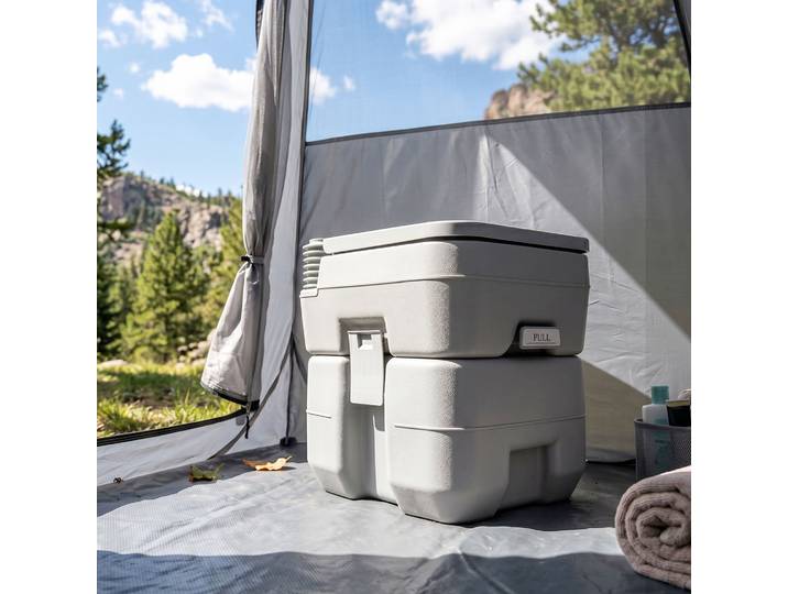 Outsunny Toilette Portable Camping 2 Réservoirs Amovibles Gris