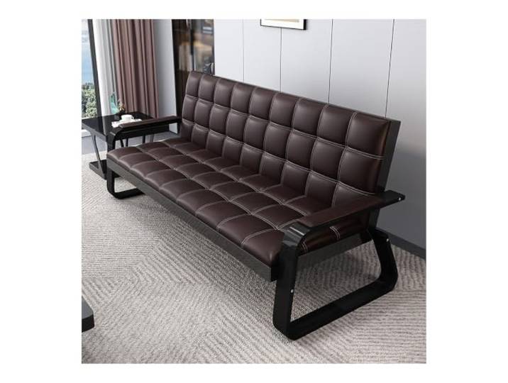 HOFUNTRE Polsterbank mit Rückenlehne, Sitzbank mit Rückenlehne Konstruktion aus Kohlenstoffstahl, PU Polsterung, 500 kg Tragfähigkeit(Brown,175x72x85cm/69x28x33in)