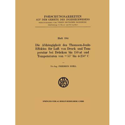 Die Abhängigkeit des Thomson-Joule-Effektes für Luft von Druck und Temperatur bei Drücken bis 150 at und Temperaturen von −55° bis +250° C,