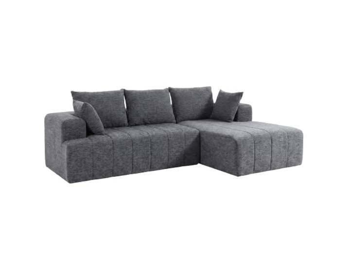 HOMCOM Modulares Ecksofa mit Ottomane, 3-Sitzer in L-Form, 2 Kissen, Grau Wandelbares Chenille-Cloud-Schlafsofa, Dicker Federkernpolsterung, Breite und Tiefe Sitzfläche, Breite Armlehnen