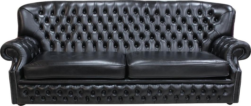 Chesterfield 4-zits lederen sofa met hoge rugleuning