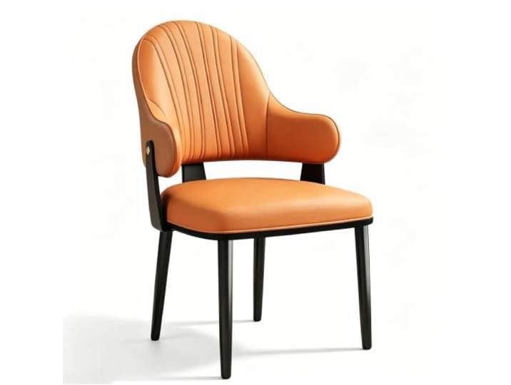 FCZVWPR Moderne Esszimmerstühle, Gepolsterter Beistellstuhl, Küchenhocker Mit Gepolstertem Sitz, Rahmen Aus Kohlenstoffstahl, Leicht Zu Reinigenden Küchenstühlen(Orange)
