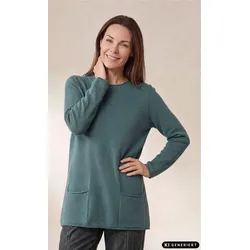 Merino-Mix-Pullover in Melange petrol in Größe 40/42 von DW-Shop, Petrol, 40/42