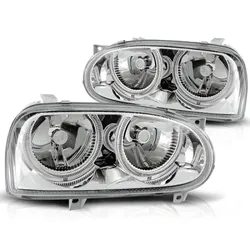 Design Angel Eyes Scheinwerfer passend für VW Golf 3 91-97 chrom
