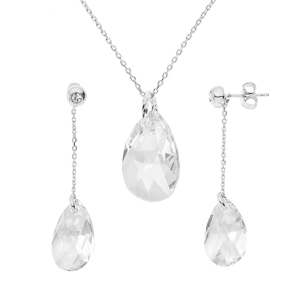 Ketting Set en Oorbellen Swarovski Silver Crystal 925