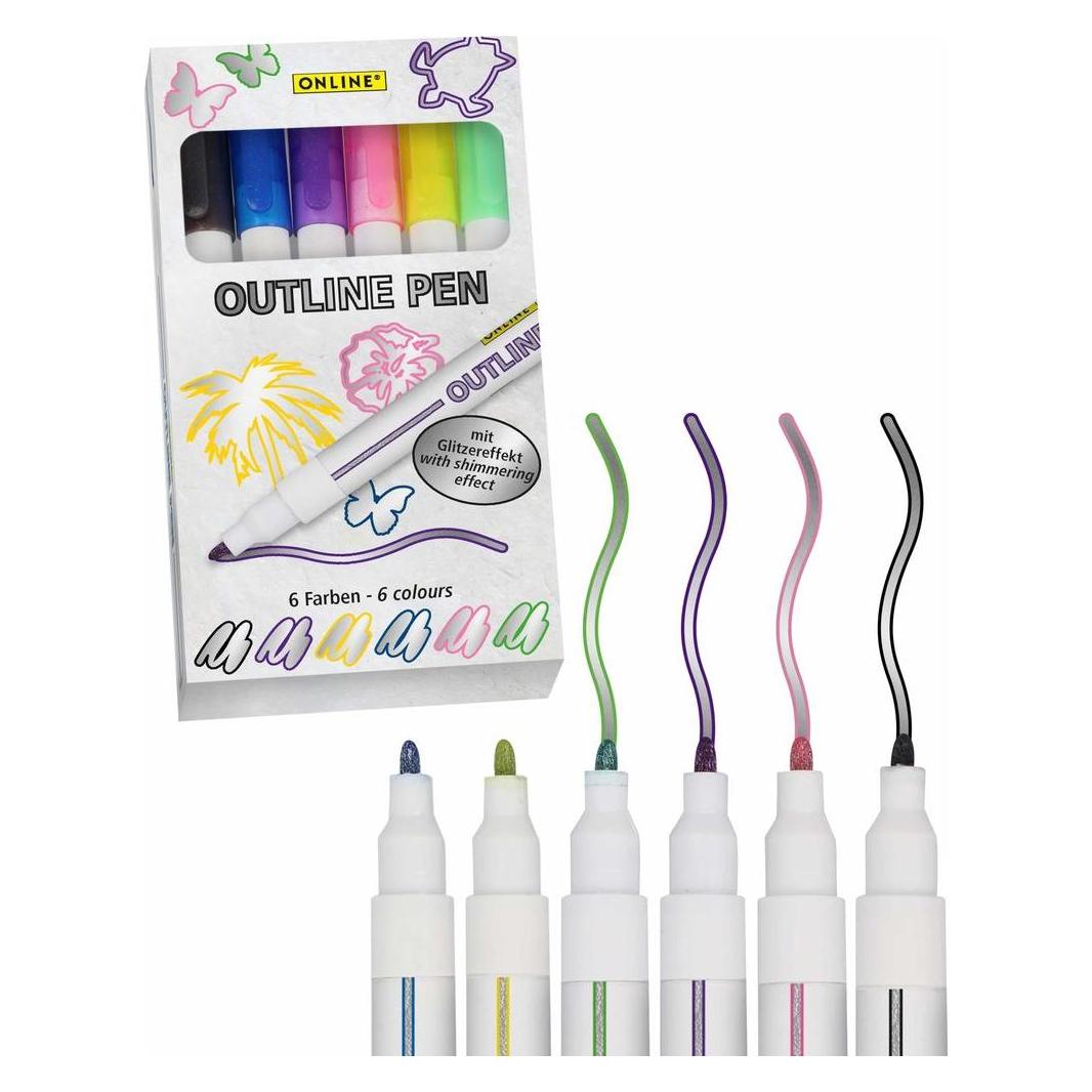 Online Faserschreiberetui Outline Pen (6x) (18616)