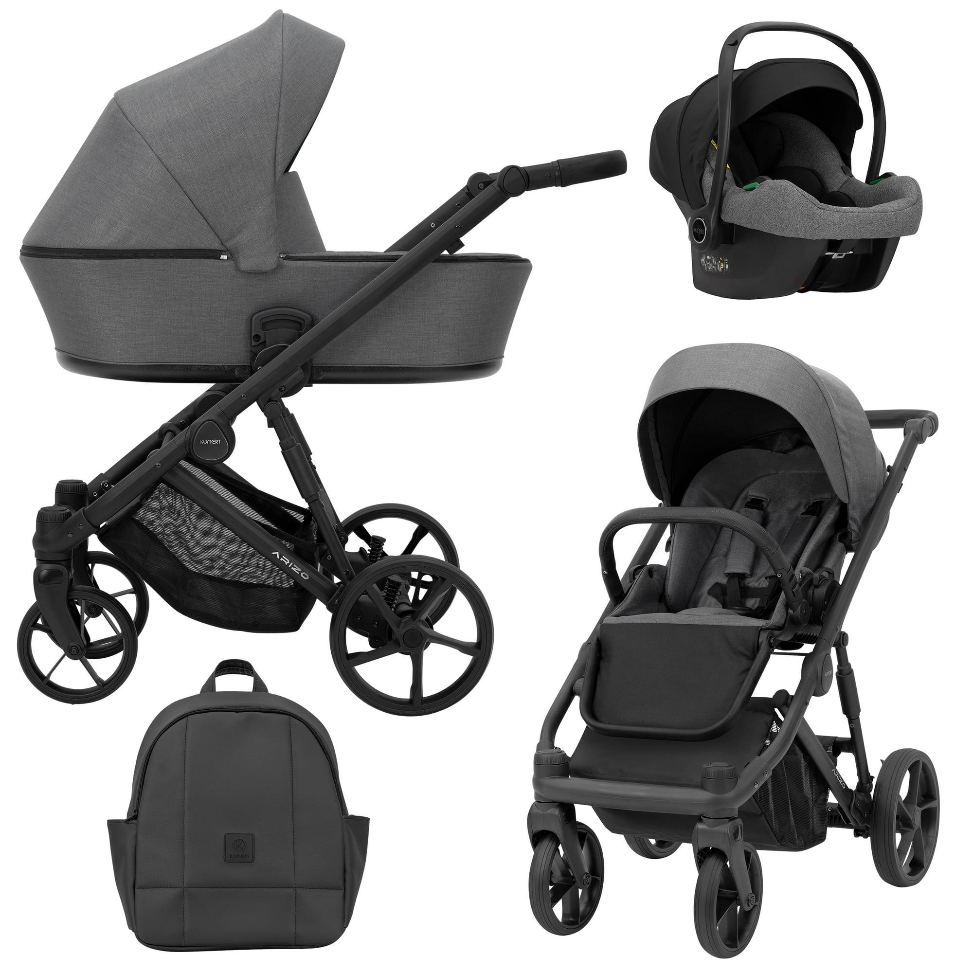 Kunert Arizo 3-in-1 Kombikinderwagen Graphite mit Babyschale
