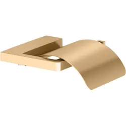 KEUCO Moll Toilettenpapierhalter 12760250000 mit Deckel, Messing gebürstet