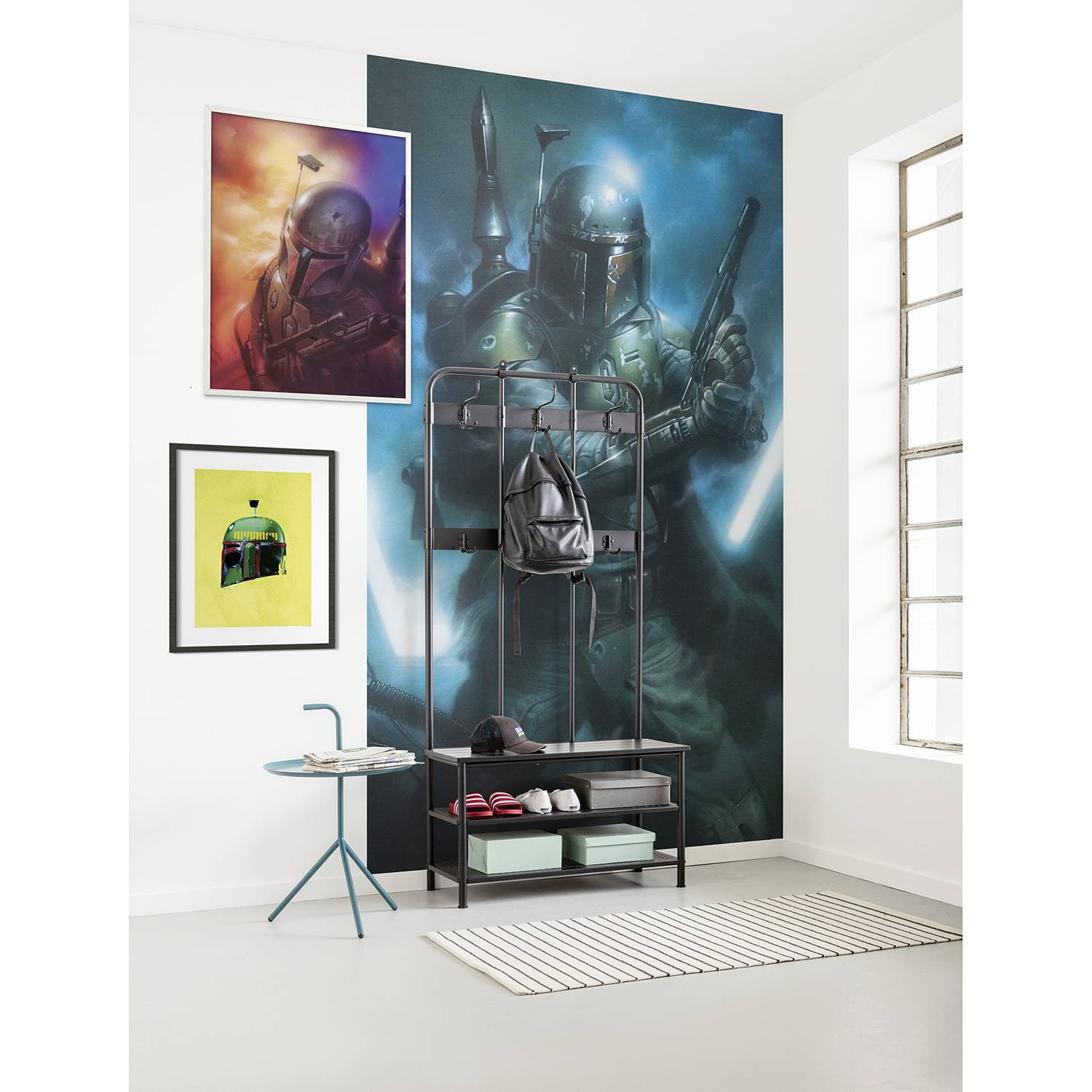 home24 Fotobehang StarWars Classic BountyHunter Blauw B: 150 cm, H: 280 cm