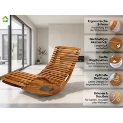Ergonomische Schwungliege aus Akazienholz