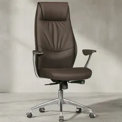 KADIMA DESIGN Chefsessel TEMZA Echtleder, Aluminium, 3-Stufen Synchronmechanik, bis 120 kg, 8 Stunden