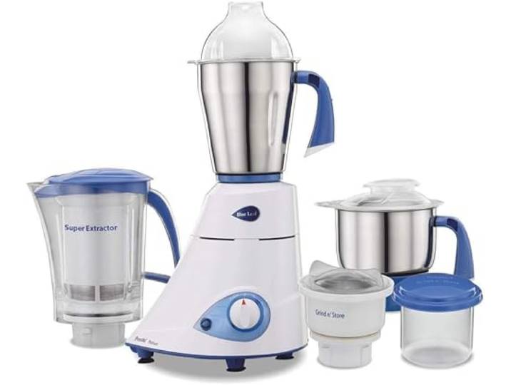 Preethii Blue Leaf Platinum MG-139 Mixer Zerkleinerer 750W Motor, 4 Royal Rapture Küchengerät, Standmixer Maschine, Gewürz Masala Chutney Teig, Küchenmaschine, südasiatisch