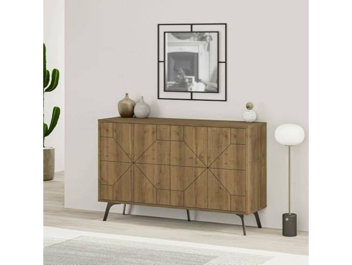 Dmora Anrichte Meridian 123x35x77,4 cm Braun, 2 Regale