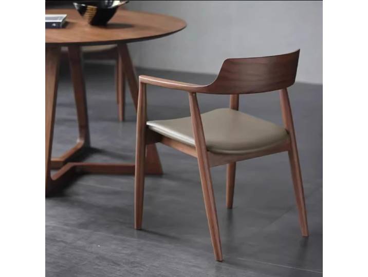 Hiroshima-Chaise de Salle à Manger Nordique en Bois Massif, Dossier Simple pour Restaurant, Café, Bureau, Salle de Conférence, Discussion
