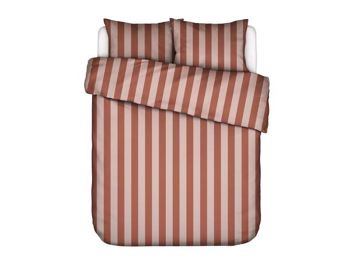 Essenza Minte stripe Terracotta-Blush pink Dekbedovertrek