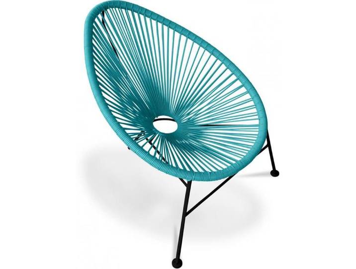 Fauteuil Acapulco - Piétement Noir Turquoise