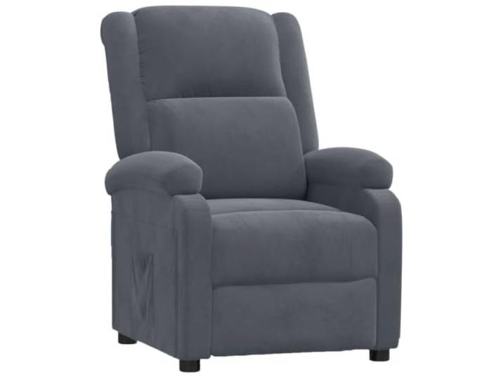 Tmriohed Relaxsessel Dunkelgrau Samt TV Sessel mit Liegefunktion Ergonomischer Polstersessel mit 3-stufiger Liegefunktion und weichem Samtbezug für entspannte Stunden im Wohnzimmer.