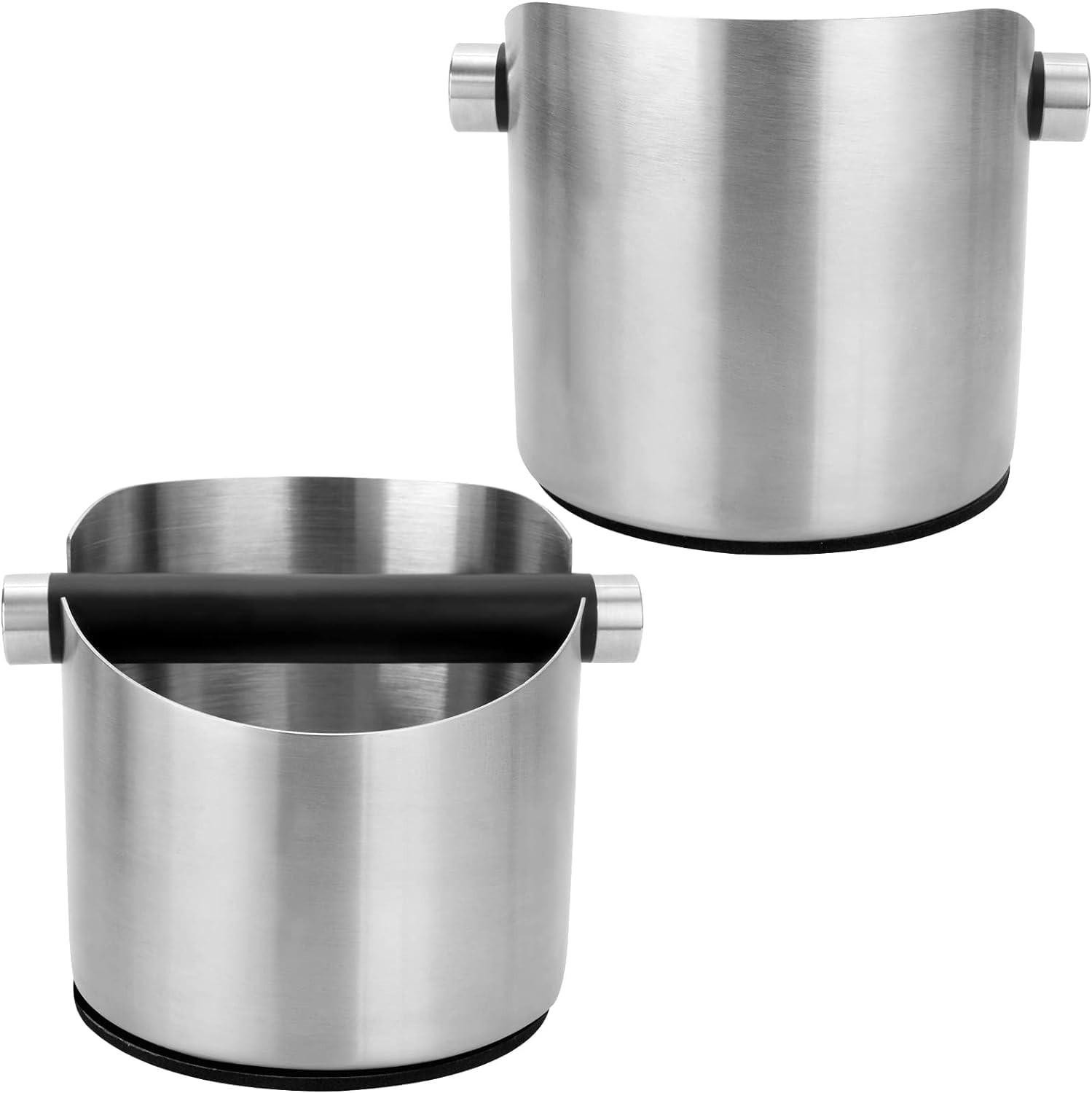 Espresso Knock Box van roestvrij staal met afneembare rubberen knock bar