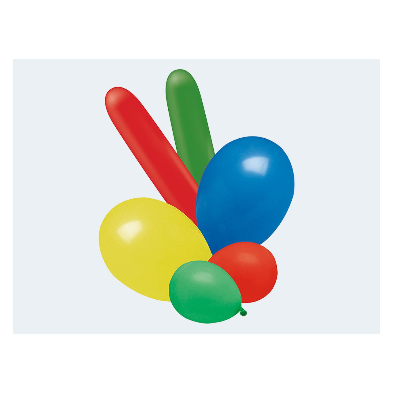 Tib 100 Luftballon bunt gemischte Farben,Formen,Grössen (100x) (12800)
