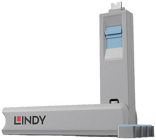 LINDY USB-C Port Schloss 4er Set Blau inkl. 1 Schlüssel 40465