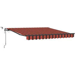 vidaXL, Markise, Ausziehbare Markise Orange und Braun 300 x 250 cm Polyester (3 m)