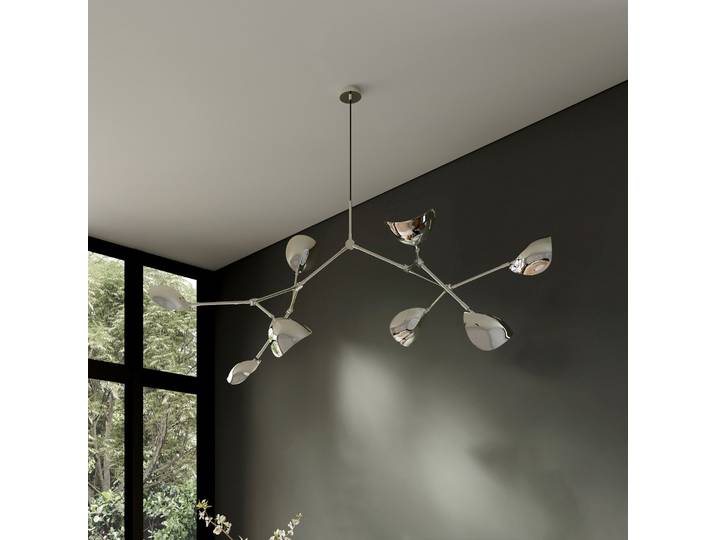 Lustre Stingray chromé 70 cm, à 8 lampes - 101 Copenhagen - Salon / séjour - Design - Aluminium - Multi-ampoules