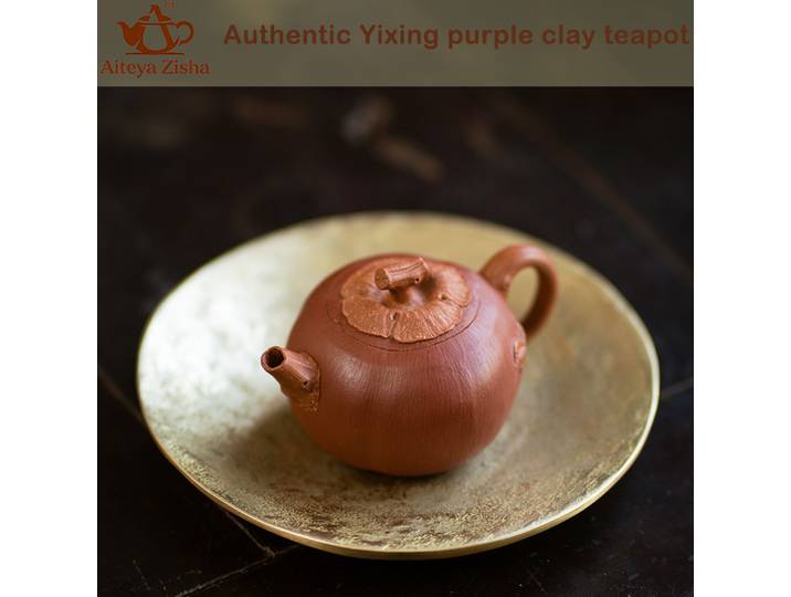 Théière artisanale en argile violette de Yixing, théière biomimétique en forme de citrouille et de kaki, service à thé Kung Fu en argile inclinée, théière de petite capacité
