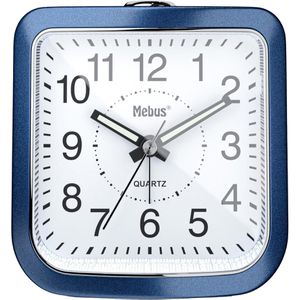 Mebus Wecker 26158, blau, analog, Quarzuhr