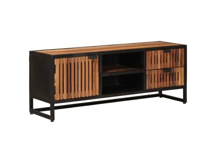 SKTQYQO TV-Schrank mit Schublade 105 x 30 x 40 cm aus Mangoholz Massives Mangoholz, technisches Holz, für den Innenbereich, mehrere Fächer, einfache Montage, modernes Design