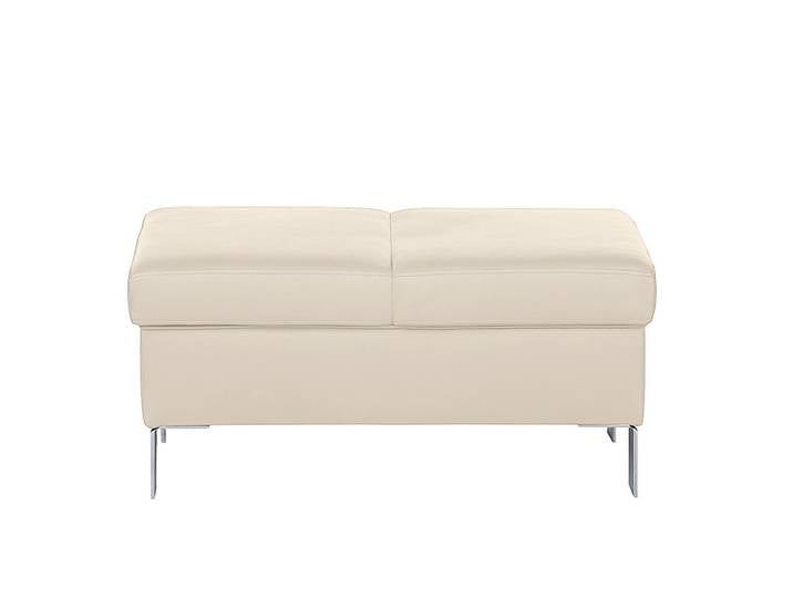 Livetastic Hocker Monaco, Beige, Metall, Echtleder, Rindleder, rechteckig, 91x44x57 cm, Wohnzimmer, Hocker, Sitzhocker