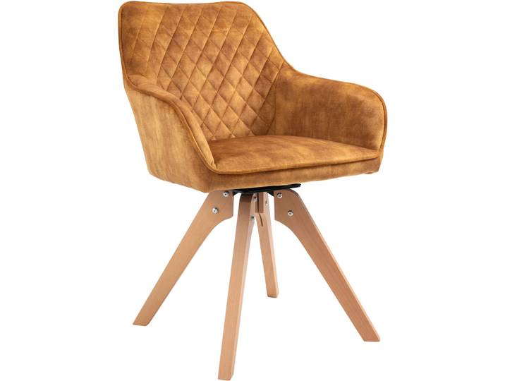 Stuhl Michele cognac Samt