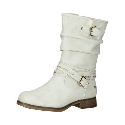 Stiefel MUSTANG SHOES "Mustang Shoes Stiefel Lederimitat", Damen, Gr. 37, grau (ice), Lederimitat, Schuhe Stiefel