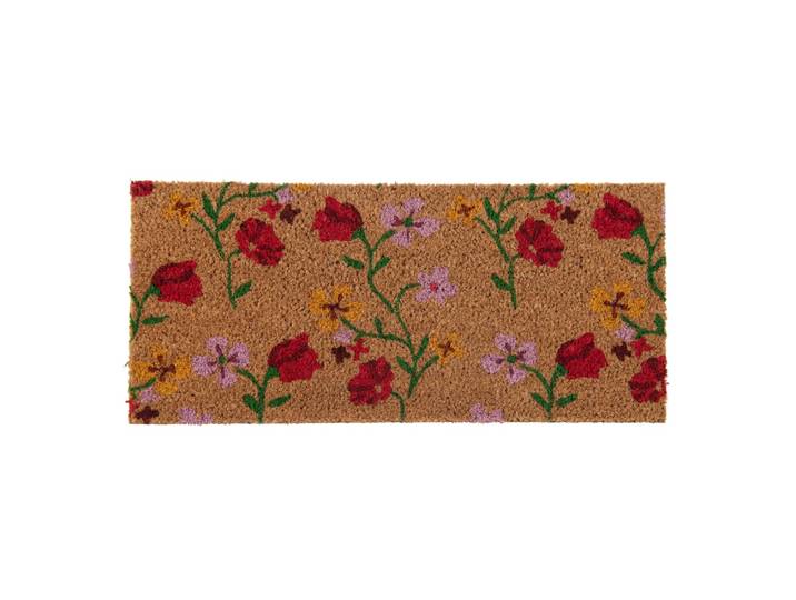 Fußmatte aus Kokosfaser mit Blumenmuster, mehrfarbig 25x55cm