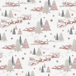 Airlaid Tischdecke Rudi, 80 x 80 cm, 20 Stück - Mank - Weihnachten Einmal-Mitteldecke Schlitten Tannenwald