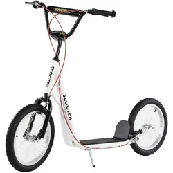HOMCOM Tretroller Kinderroller Scooter Cityroller Luftreifen verstellbar Weiß
